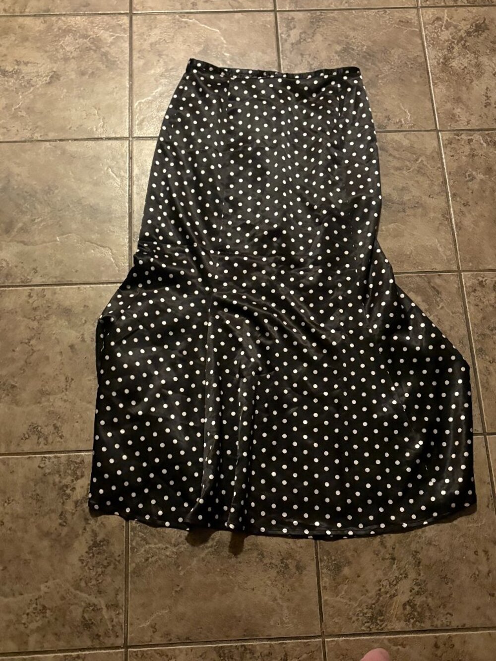 Newport News Women's Black Polka Dot Maxi Skirt